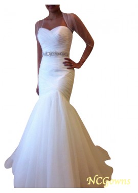 Floor-Length Other Beading Embellishment Sweetheart Tulle Natural Trumpet Mermaid Silhouette Wedding Dresses