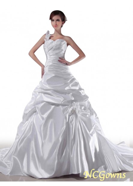 Elastic Woven Satin Sweetheart One-Shoulder Neckline Ball Gowns