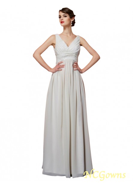 Ncgowns Chiffon A-Line Princess Sleeveless Long Prom Dresses