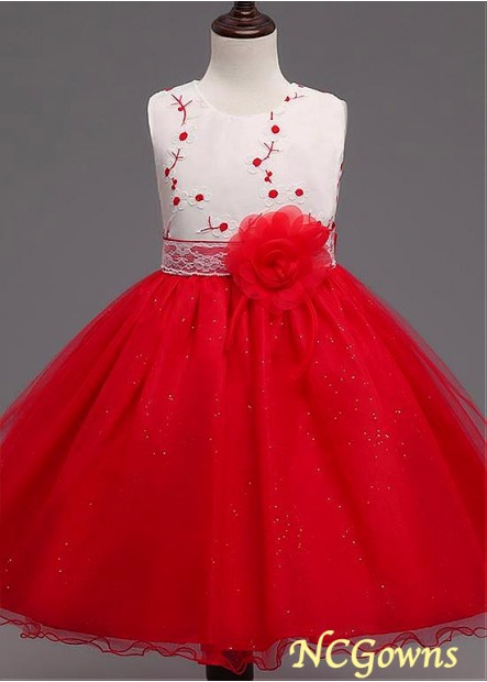 Ball Gown Ankle-Length Hemline Red Dresses
