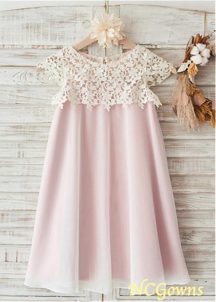 Ncgowns Pink A-Line Flower Girl Dresses