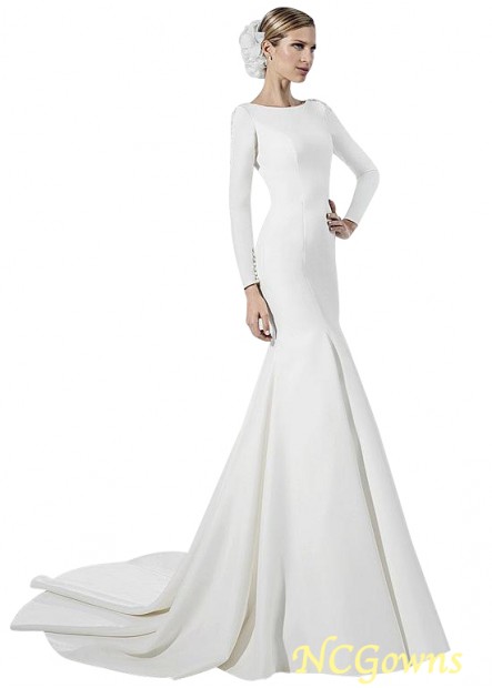 Ncgowns Cathedral 50-70Cm Along The Floor Train Satin  Tulle Fabric Full Length Style