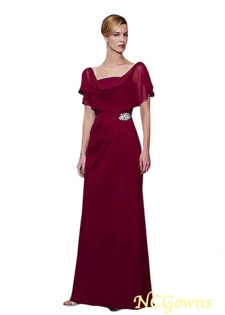 Chiffon Fabric Sheath Column Red Tone Color Family Cowl Mother Of The Bride Dresses T801525339346