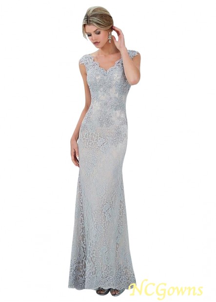 Lace Sheath Column Gray Full Length Mother Of The Bride Dresses