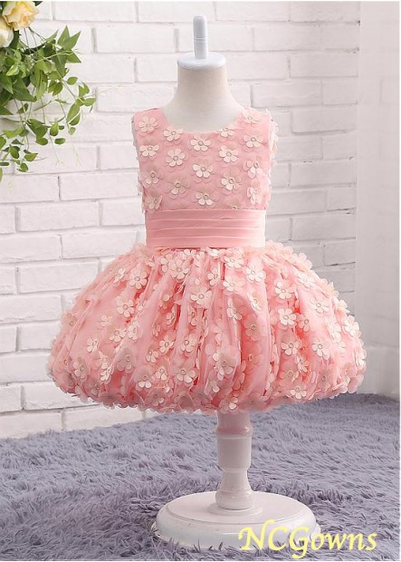 Ball Gown Knee-Length Hemline Pink Dresses