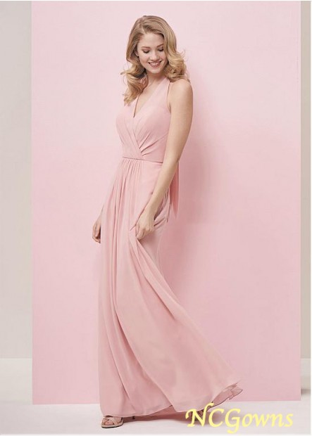 Full Length Length Pink A-Line Natural Bridesmaid Dresses