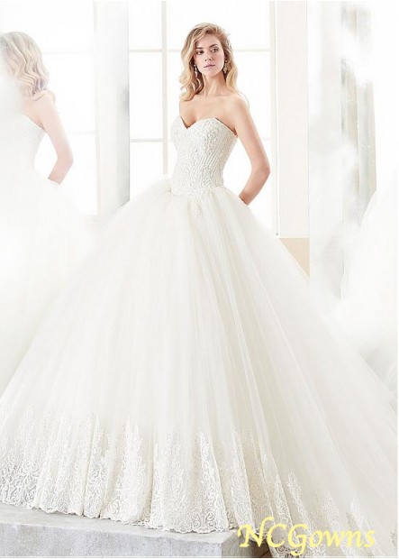 Ball Gown Silhouette Sweetheart Neckline Tulle Fabric Chapel 30-50Cm Along The Floor Natural Ivory Dresses