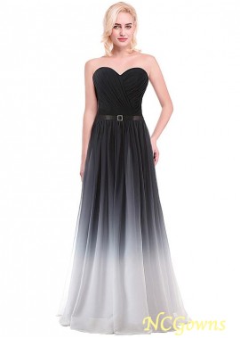 Floor-Length Hemline Pleat Chiffon Fabric Prom Dresses