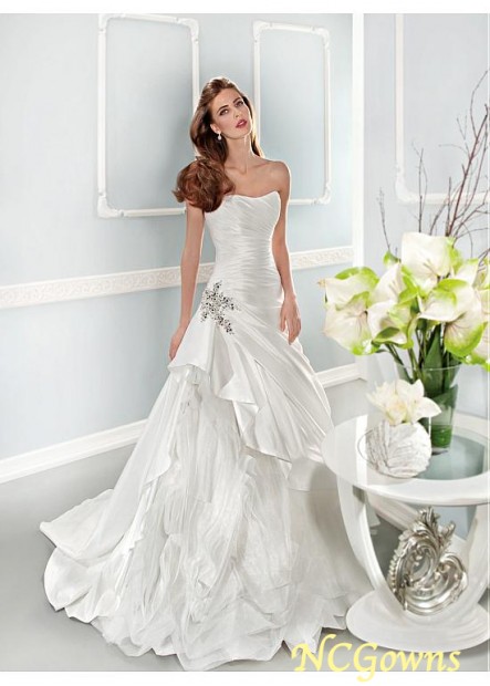 Ncgowns A-Line Silhouette Natural Sweetheart Neckline Full Length Chapel 30-50Cm Along The Floor Wedding Dresses