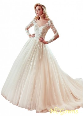 Chapel 30-50Cm Along The Floor Tulle  Satin Fabric Long Ball Gowns