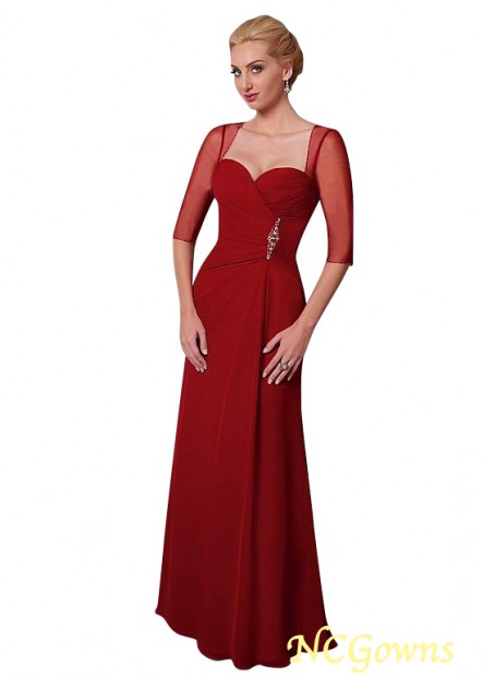 A-Line Full Length Illusion Red Dresses