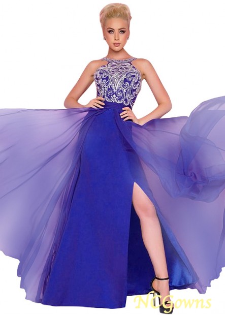 Silk-Like Chiffon Fabric A-Line Silhouette Pleat Evening Dresses T801525360096