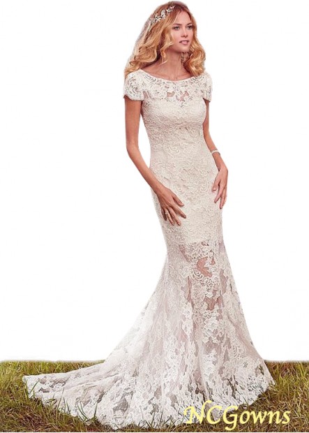 Full Length Length Short Sleeve Length Cap Natural Wedding Dresses T801525385705