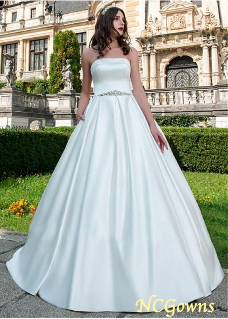 Natural A-Line Sleeveless Wedding Dresses