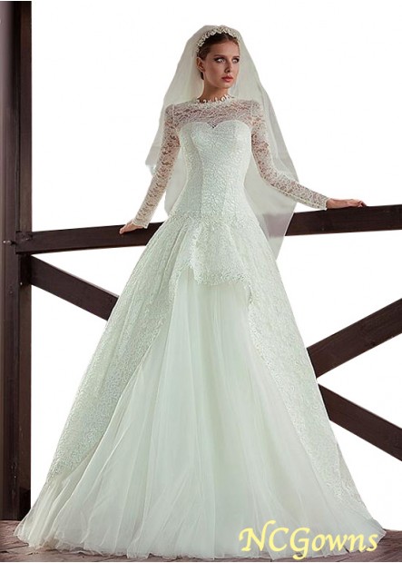 Ncgowns Without Train A-Line Silhouette Long Sleeve Length Ball Gowns