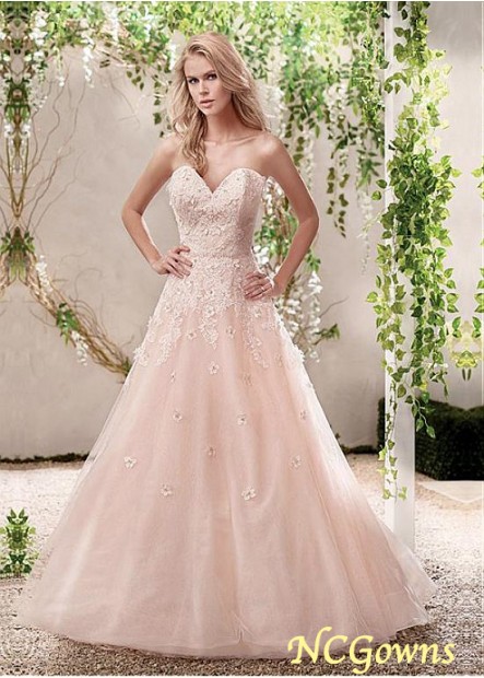 A-Line Natural Full Length Sleeveless Length Wedding Dresses