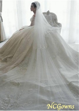 Tulle Fabric Full Length Wedding Dresses