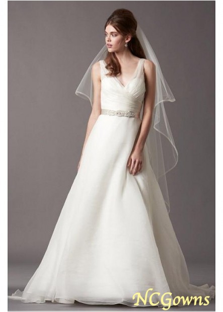 Ncgowns A-Line Silhouette Full Length Raised Wedding Dresses