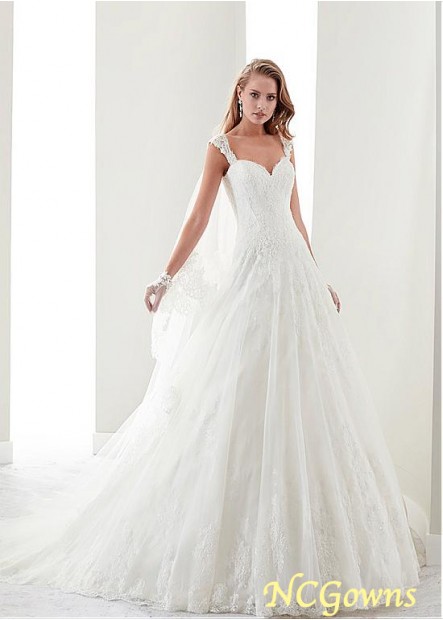 A-Line Silhouette Dropped Chapel 30-50Cm Along The Floor Sweetheart Wedding Dresses