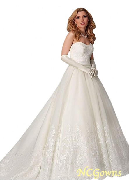 Ncgowns Chapel 30-50Cm Along The Floor Natural Waistline Ball Gown Tulle Plus Size Wedding Dresses