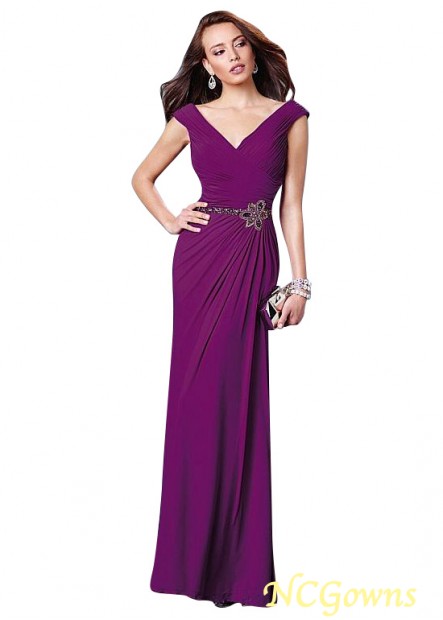Full Length Length Purple Color Family Chiffon Mother Of The Bride Dresses