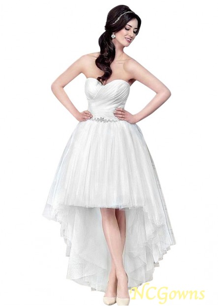 Ncgowns Hi-Lo Length Tulle Fabric Sweetheart Sleeveless Sleeve Length Short Dresses