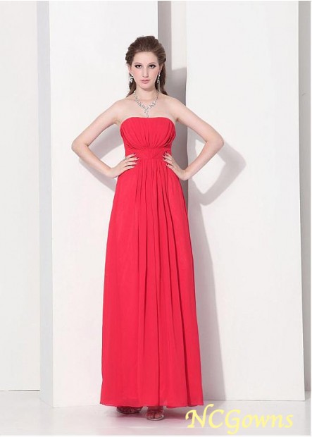 Ncgowns Ankle Length Chiffon Fabric Bridesmaid Dresses