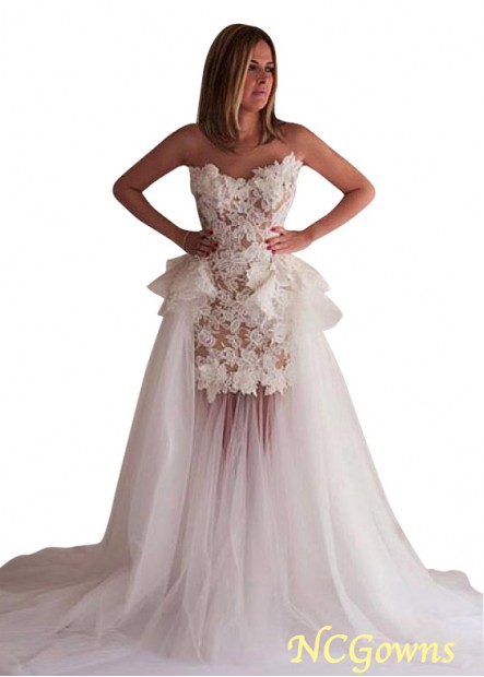 Full Length A-Line Sleeveless Sweep 15-30Cm Along The Floor Plus Size Wedding Dresses