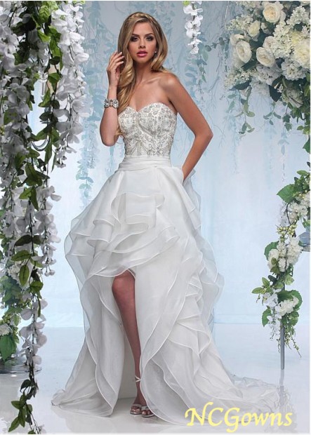 Sleeveless Sleeve Length A-Line Dropped Sweetheart Wedding Dresses