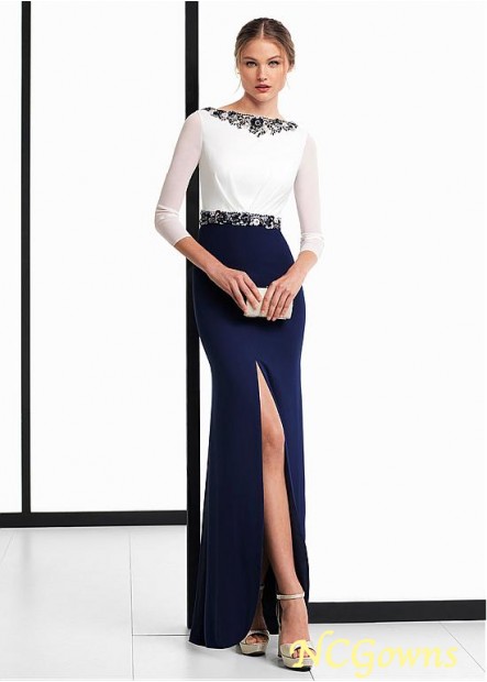 Ncgowns Sheath Column Silhouette Bateau Neckline Straight Without Train Train Black And White Dresses T801525402614