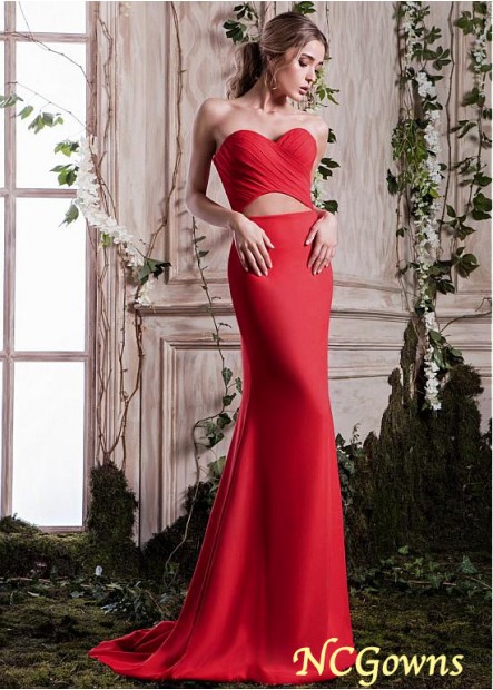 Floor-Length Straight Red Dresses
