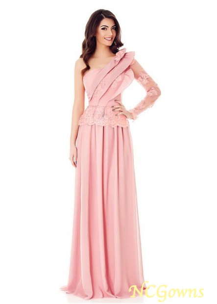 Pink Natural A-Line Tulle  Chiffon Fabric Pink Dresses