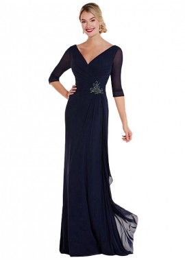 Ncgowns Blue Tone Color Family Illusion Sleeve Type Mother Of The Bride Dresses T801525340704