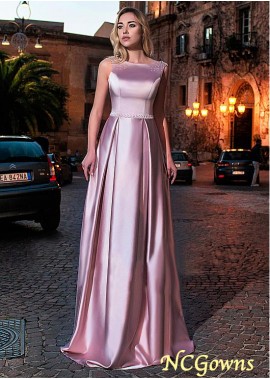 Ncgowns Pleat Satin Floor-Length A-Line Purple Special Occasion Dresses