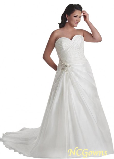Full Length A-Line Silhouette Plus Size Wedding Dresses
