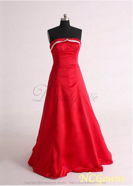 Strapless Satin Fabric Full Length Length No Waistline Bridesmaid Dresses