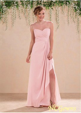 Pink  Chiffon  Tulle Full Length Pink Dresses