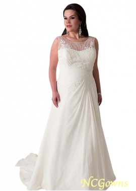Tulle  Chiffon Natural Full Length Wedding Dresses T801525337511