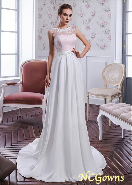 Natural Full Length A-Line Silhouette Wedding Dresses