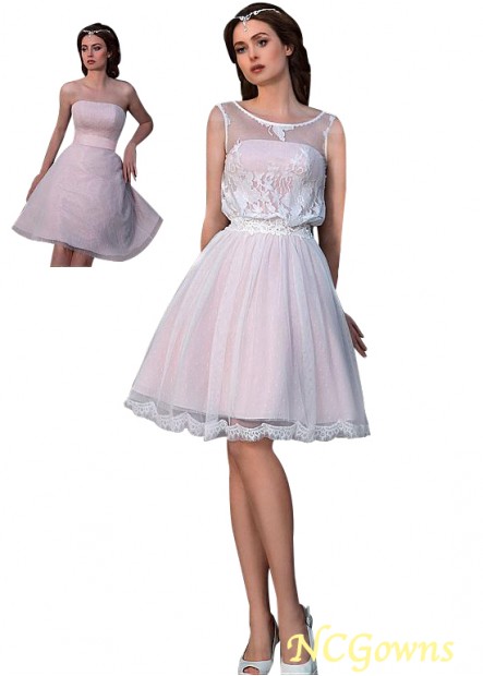 Bateau Knee-Length Short Wedding Dresses T801525387242