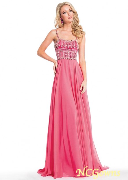 Ncgowns Chiffon Fabric A-Line Sweep 15-30Cm Along The Floor Train Evening Dresses