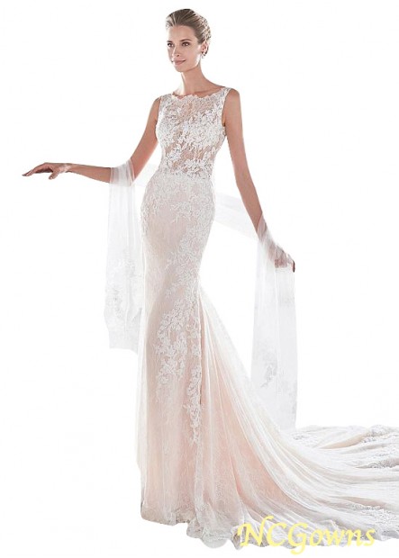 Lace Fabric Bateau Sleeveless Sleeve Type Wedding Dresses