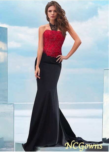 Fishtail Skirt Type Floor-Length Halter Neckline Red Dresses T801525412293
