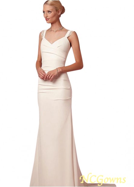 Ncgowns Full Length Length Sleeveless Sleeve Length V-Neck Sheath Column Wedding Dresses