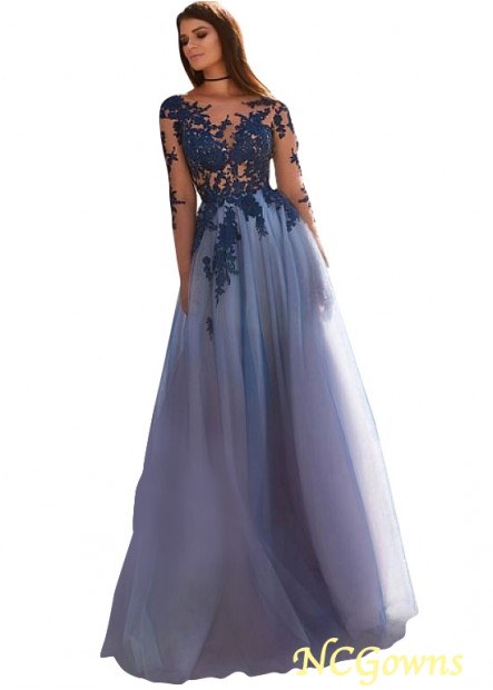 A-Line Silhouette Blue Tone With Sleeves