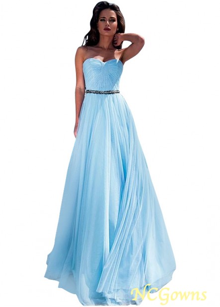 Pleat Skirt Type Blue Tone Evening Dresses