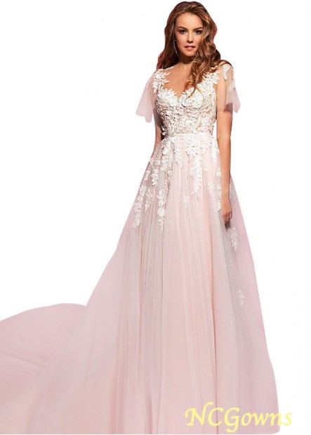Short Natural A-Line Full Length Jewel Wedding Dresses