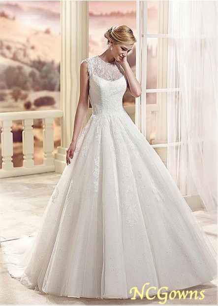 Sequin Lace Ball Gown Jewel Sleeveless Sleeve Length Wedding Dresses