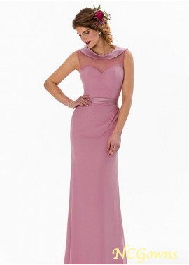 Pink Full Length Length Cowl Bridesmaid Dresses