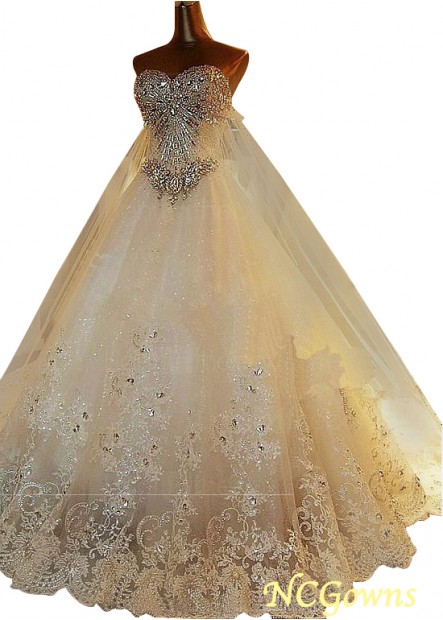 Tulle  Satin Sweetheart Neckline Wedding Dresses T801525320443